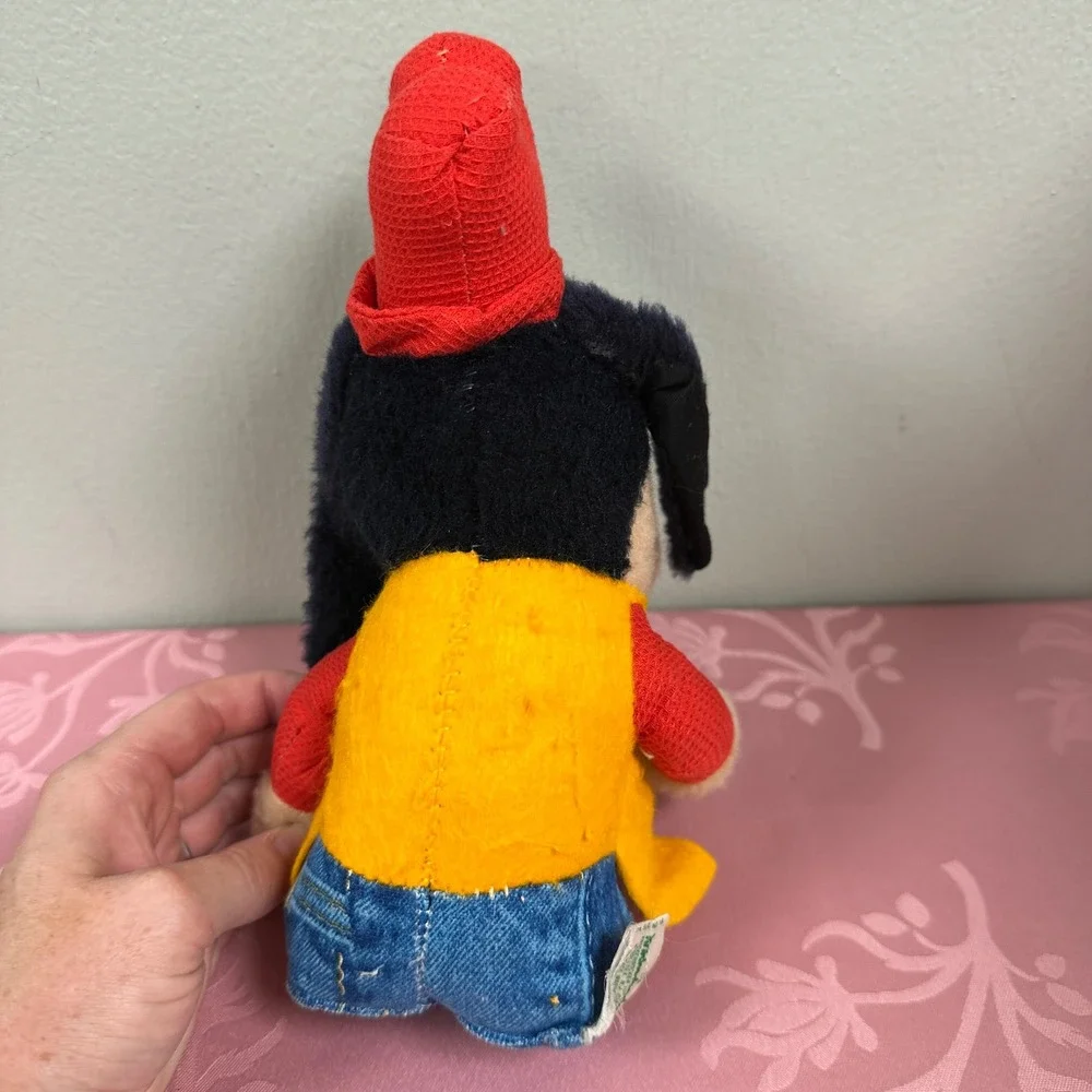 Vintage 1978 Knickerbocker Disney Goofy Plush Toy Red Shirt Yellow Vest 12 inch